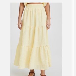 Endless Rose yellow tiered maxi skirt